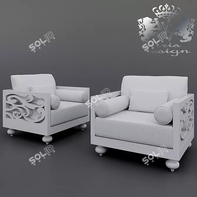 Elegant Delphin Armchair | Luxurious Comfort for Your Home 3D model image 1