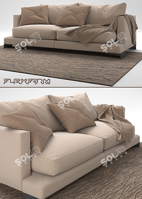 Modernized Long Island Sofa 3D model image 2