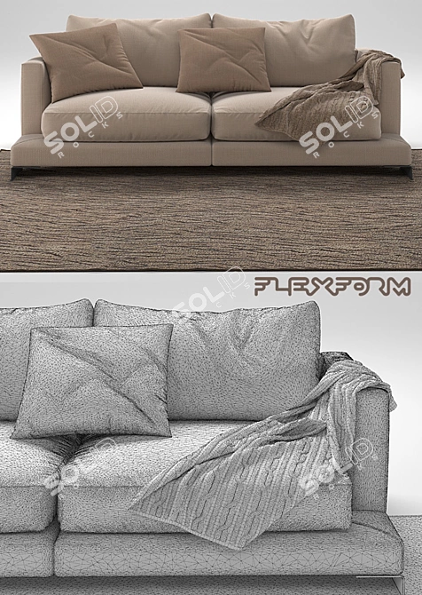 Modernized Long Island Sofa 3D model image 3