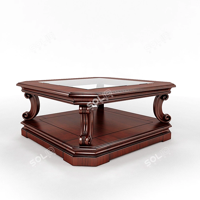 Modern Glass Coffee Table 3D model image 3