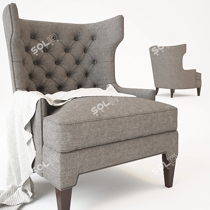 Elegant Helena Tufted Chair 3D model image 1