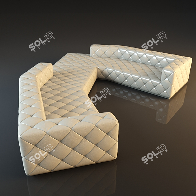 Custom-made Capitone Sofa: Stylish and Versatile 3D model image 3