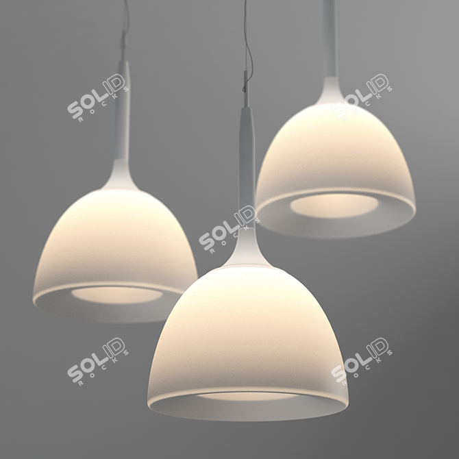 Elegant Castore Calice Pendant Light 3D model image 1