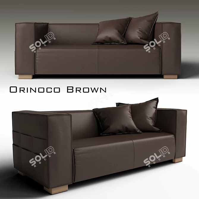 Orinoco Brown 210cm Width 66cm Depth 90cm Height 3D model image 1