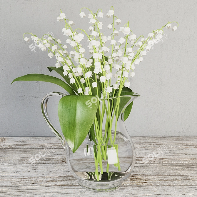 Delicate Lily of the Valley Bouquet 3D model image 1