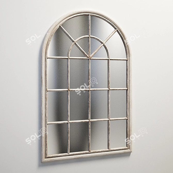Rustic Door Frame Mirror 3D model image 1