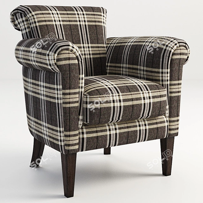 Luxurious Lamis Armchair: A Stunning Addition to Your Home 3D model image 1