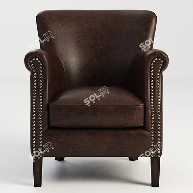 Elegant Roland Armchair from Gramercy Home 3D model image 2