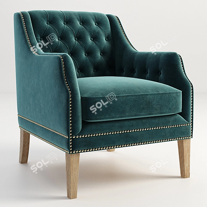 Elegant Carmela Armchair: GRAMERCY HOME 3D model image 1