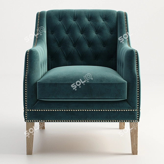 Elegant Carmela Armchair: GRAMERCY HOME 3D model image 2