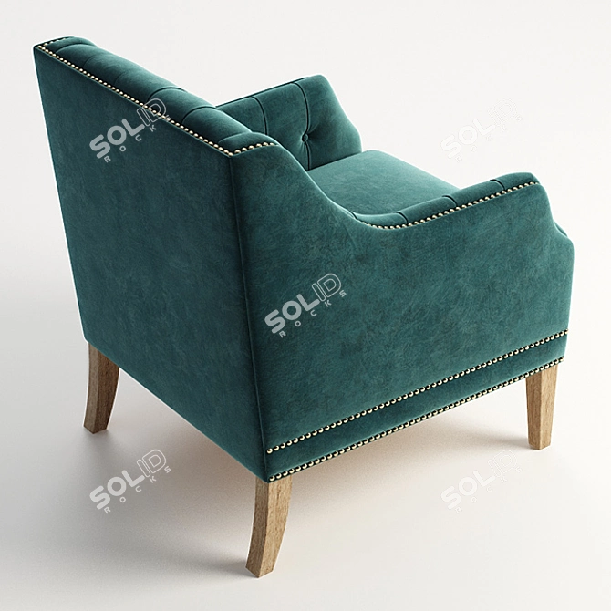 Elegant Carmela Armchair: GRAMERCY HOME 3D model image 3