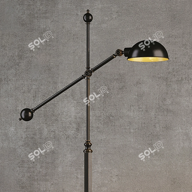 Vintage-Style Joint Floor Lamp 3D model image 2