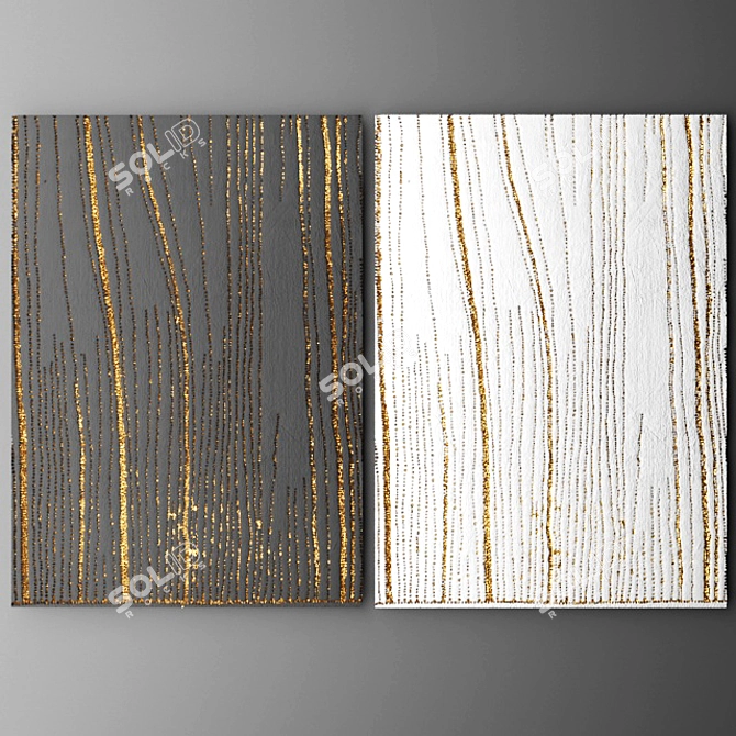 Title: Artisanal Wood Carved Wall Panel 3D model image 1