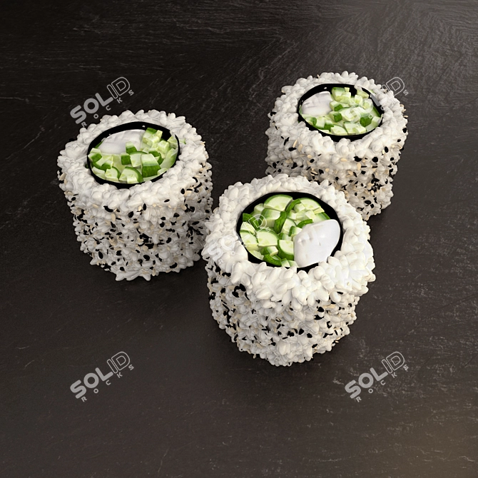 Delicious Hosomaki Kappa Philly 3D model image 1