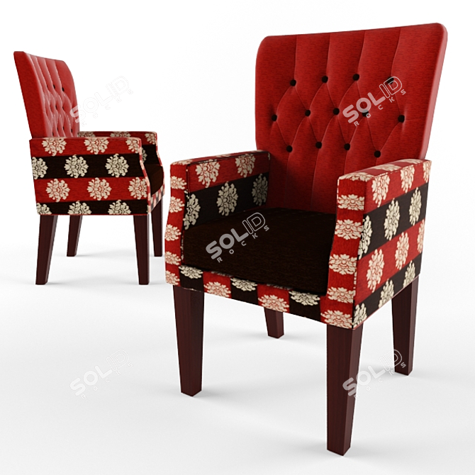 Boho Chic Cafe Chair 3D model image 2