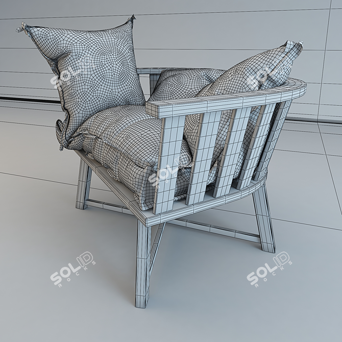 Modern Gray Armchair: Sleek and Stylish 3D model image 3