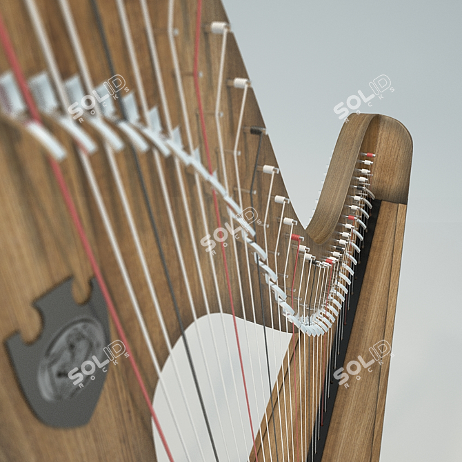 Celtic Melody Irish Harp 3D model image 2