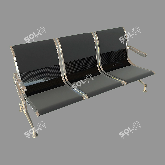 Waiting Room Triple Seater 3D model image 1