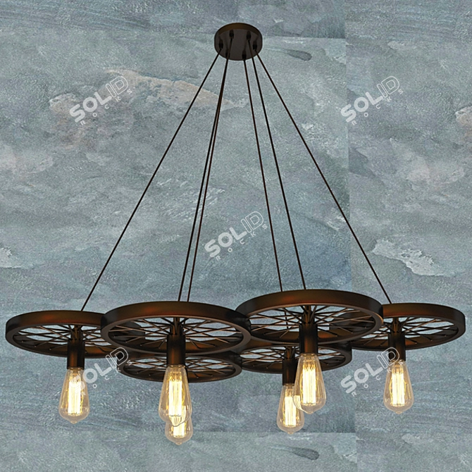 Vintage Loft Pendant Lights 3D model image 2