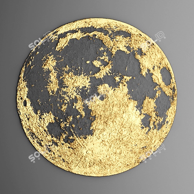 Luxury Moon Panel - Handcrafted Wall Decor 3D model image 1
