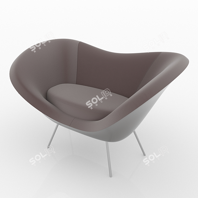 Vintage Italian Design: Molteni Gio Ponti Armchair 3D model image 1