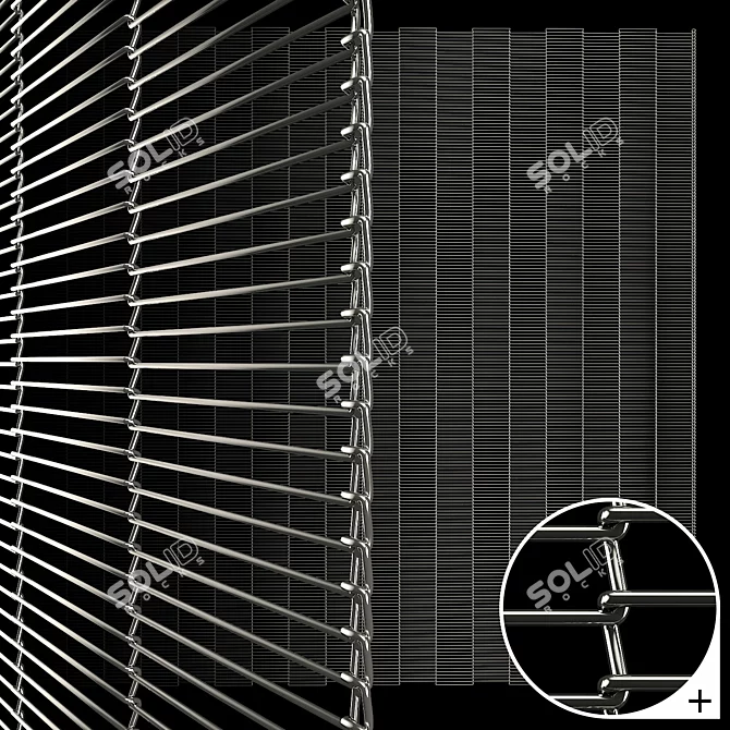 Flexible Metal Mesh for Architectural Purposes 3D model image 1