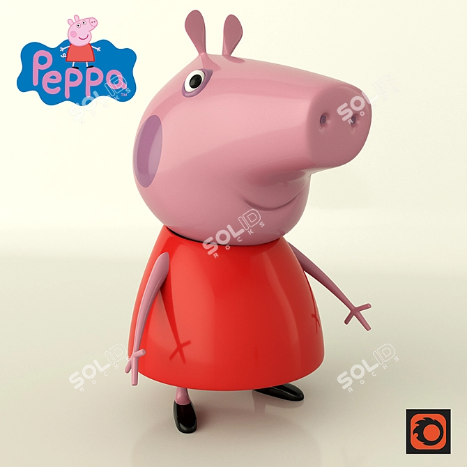 Peppa Pig Plastic Toy - 3D Model 3D model image 2