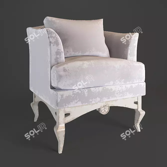 Vintage Style Armchair 3D model image 1