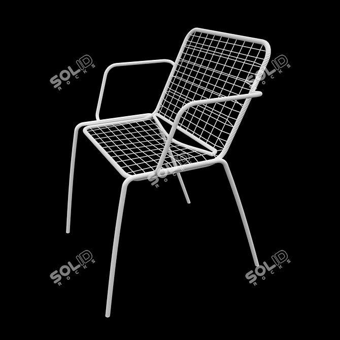 Modern Handwoven Egao Armchair 3D model image 1