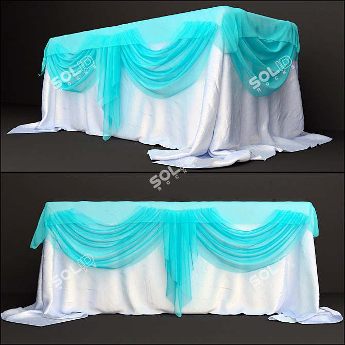 Elegant Banquet Tablecloth 3D model image 1