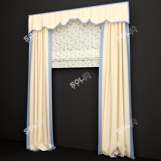 Elegant Drapes for Windows 3D model image 2