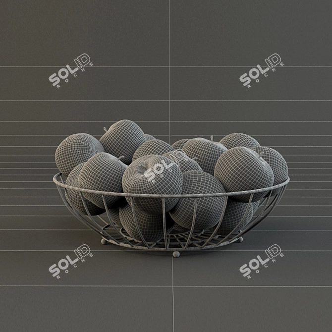 Natural Apple Fruit Bowl 3D model image 2