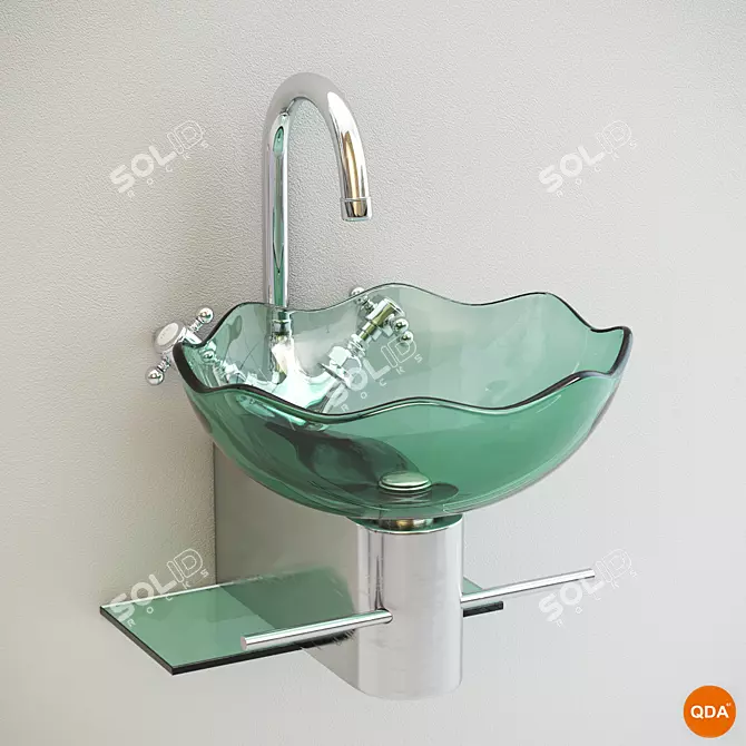 Round Glass Wash Basin 3D model image 1