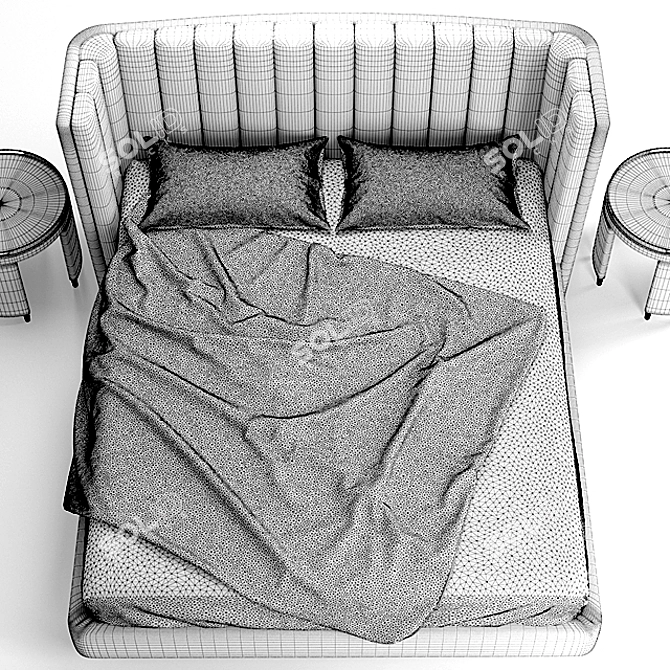 Modern Brooklyn Bed 3D model image 2