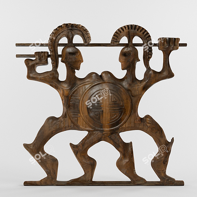 Roman Warrior Wall Sculpture 3D model image 1