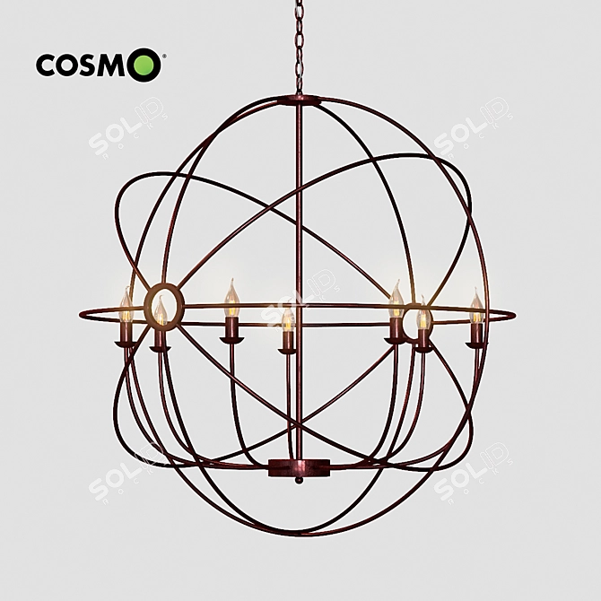 Orbitus Hanging Lamp - 7 Light Pendant 3D model image 1