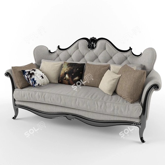Vintage-Style Sofa 3D model image 1