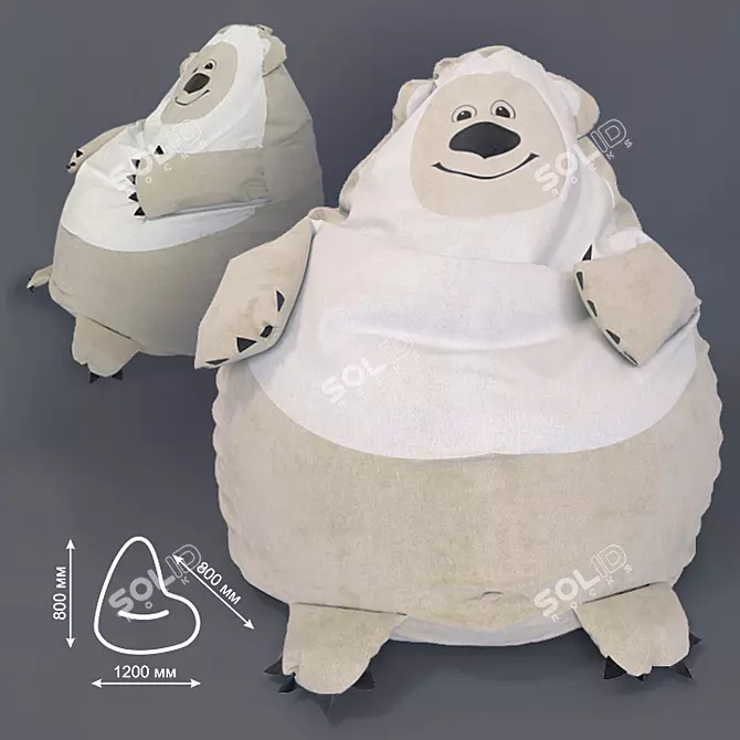 Cozy Bear Chair - Perfect for Relaxing! 3D model image 1