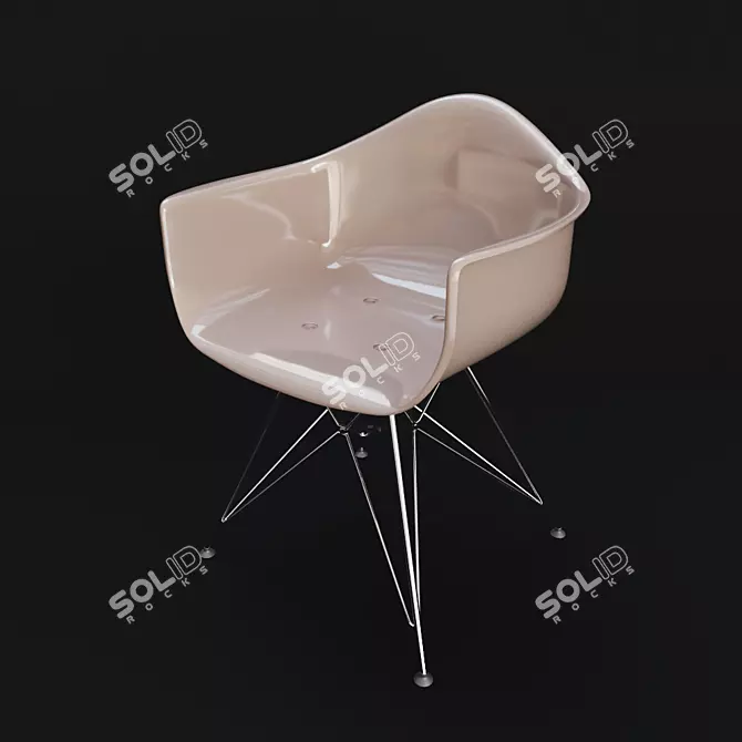 Modern Eames-Style Chair 3D model image 1