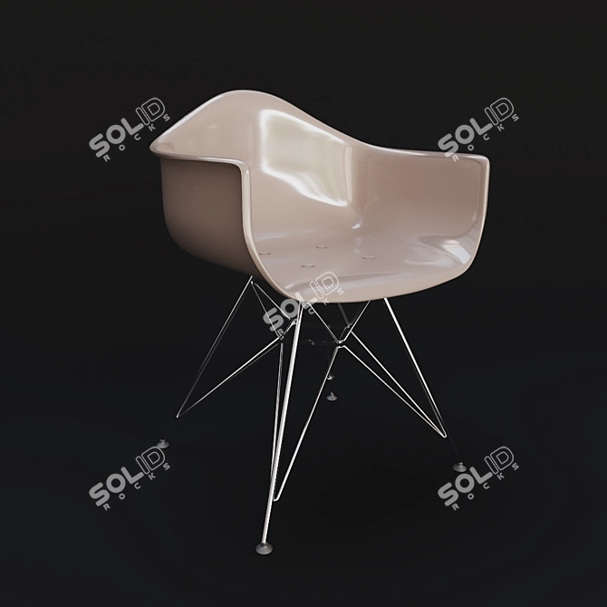 Modern Eames-Style Chair 3D model image 2