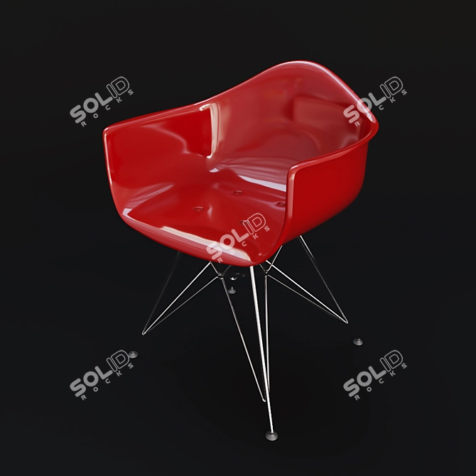 Modern Eames-Style Chair 3D model image 3