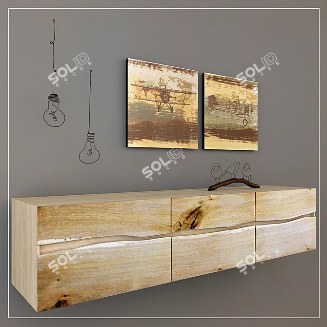 "Yasu Credenza" Decor Set 3D model image 2
