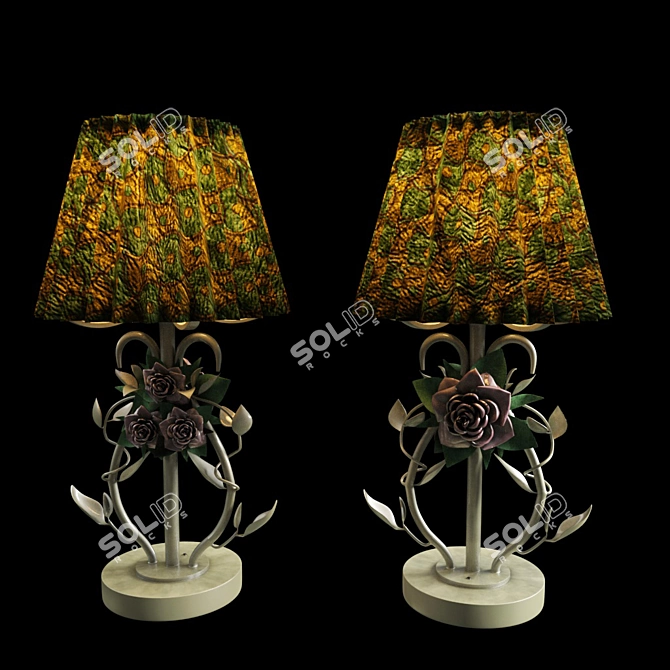 Modern Desk Lamp with Textured Detail 3D model image 2