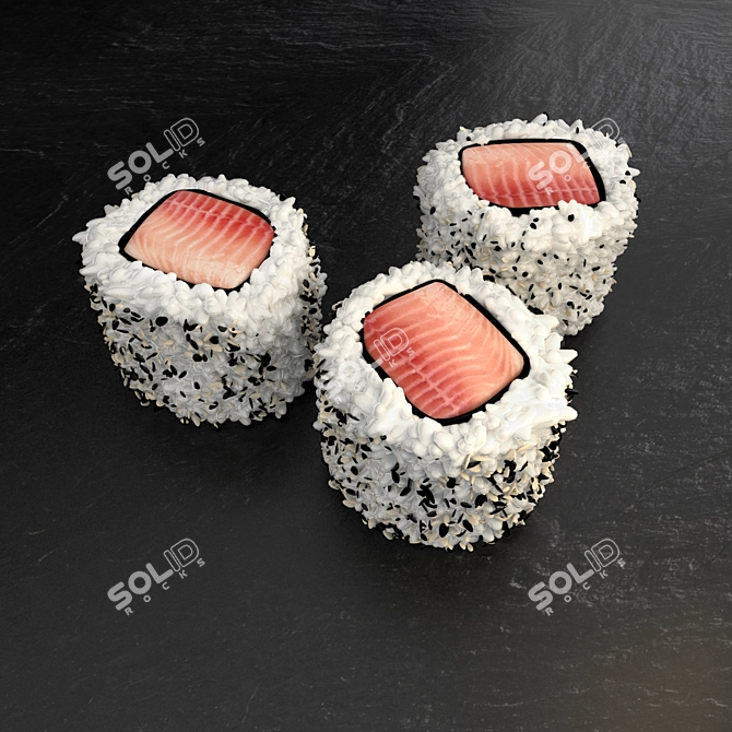 Fresh Tilapia Hosomaki Sushi 3D model image 1