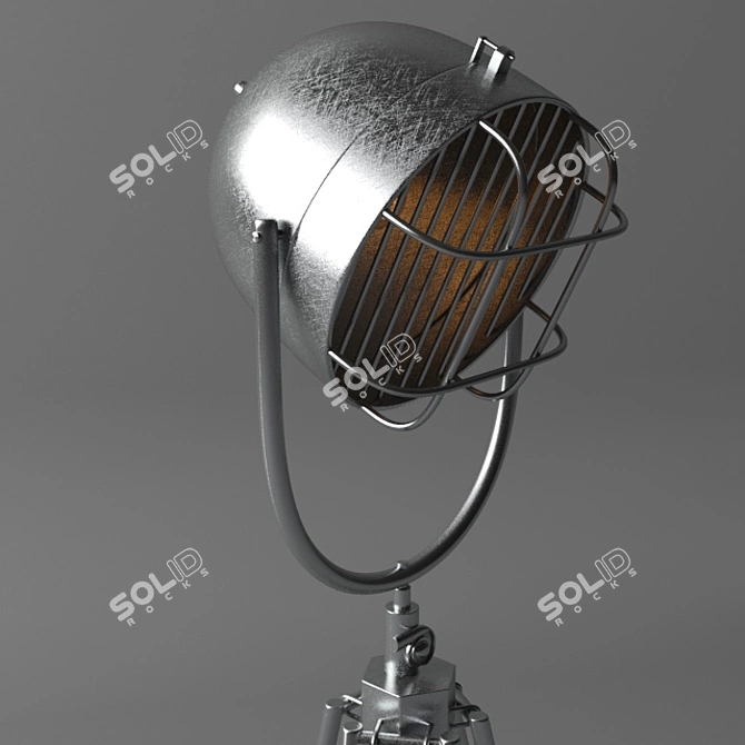 Sleek Steel Floor Lamp 3D model image 2