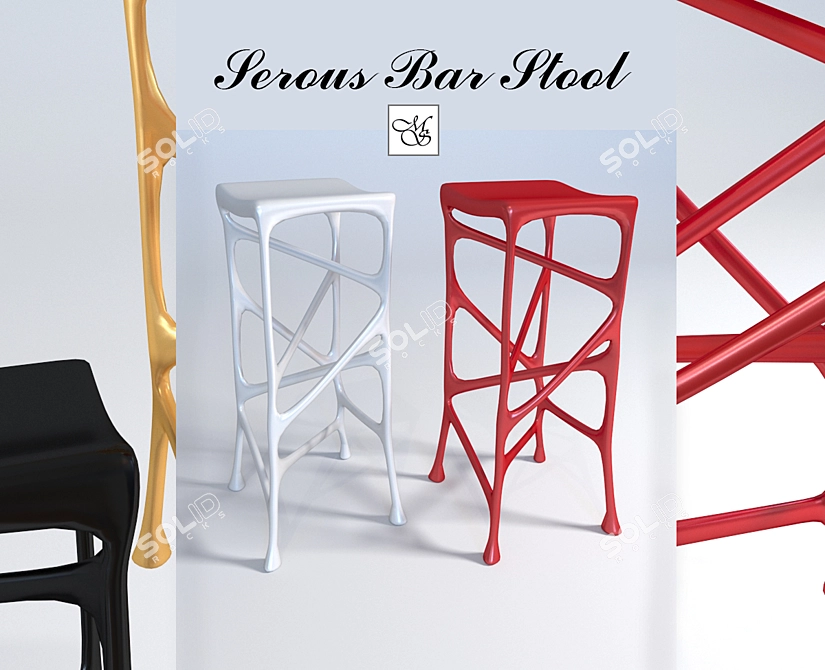 Serous Resin Bar Stool 3D model image 1