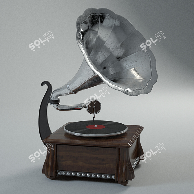 Title: Vintage Gramophone Replica 3D model image 1