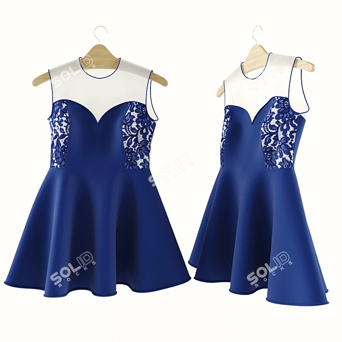 Elegant Trempel Dress 3D model image 1