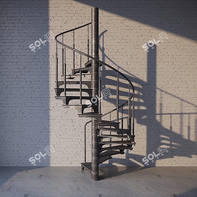 Industrial Loft Staircase 3D model image 1