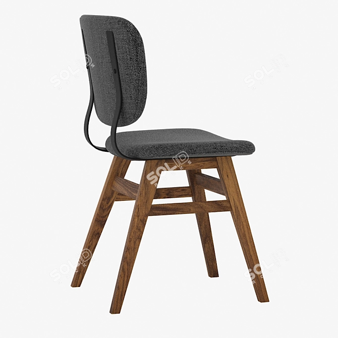 Ergonomic Cafe Chair: Improved Materials 3D model image 1